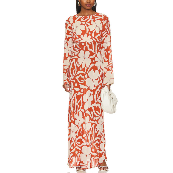 Faithfull The Brand 'Shiva' Red Maxi Dress Size M - Picture 1 of 4